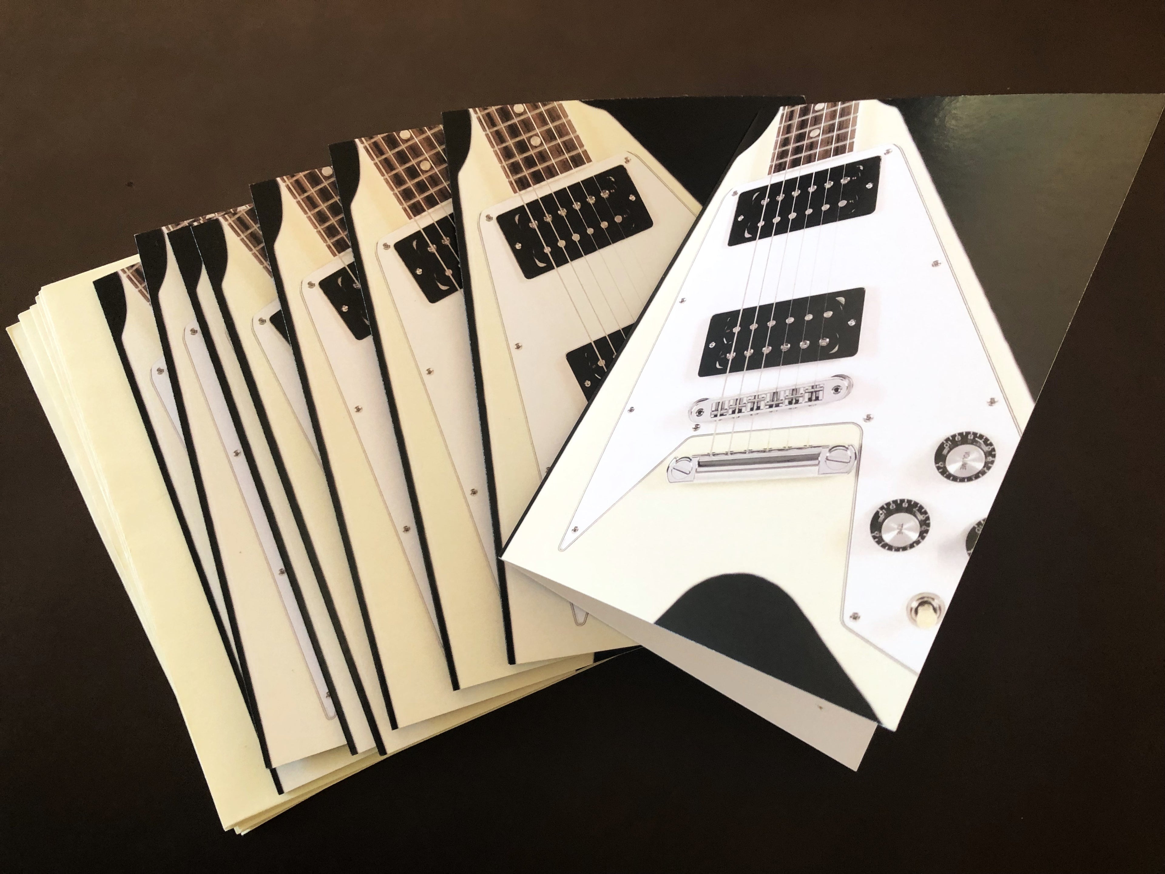 V Style Guitar Music Note Card Set