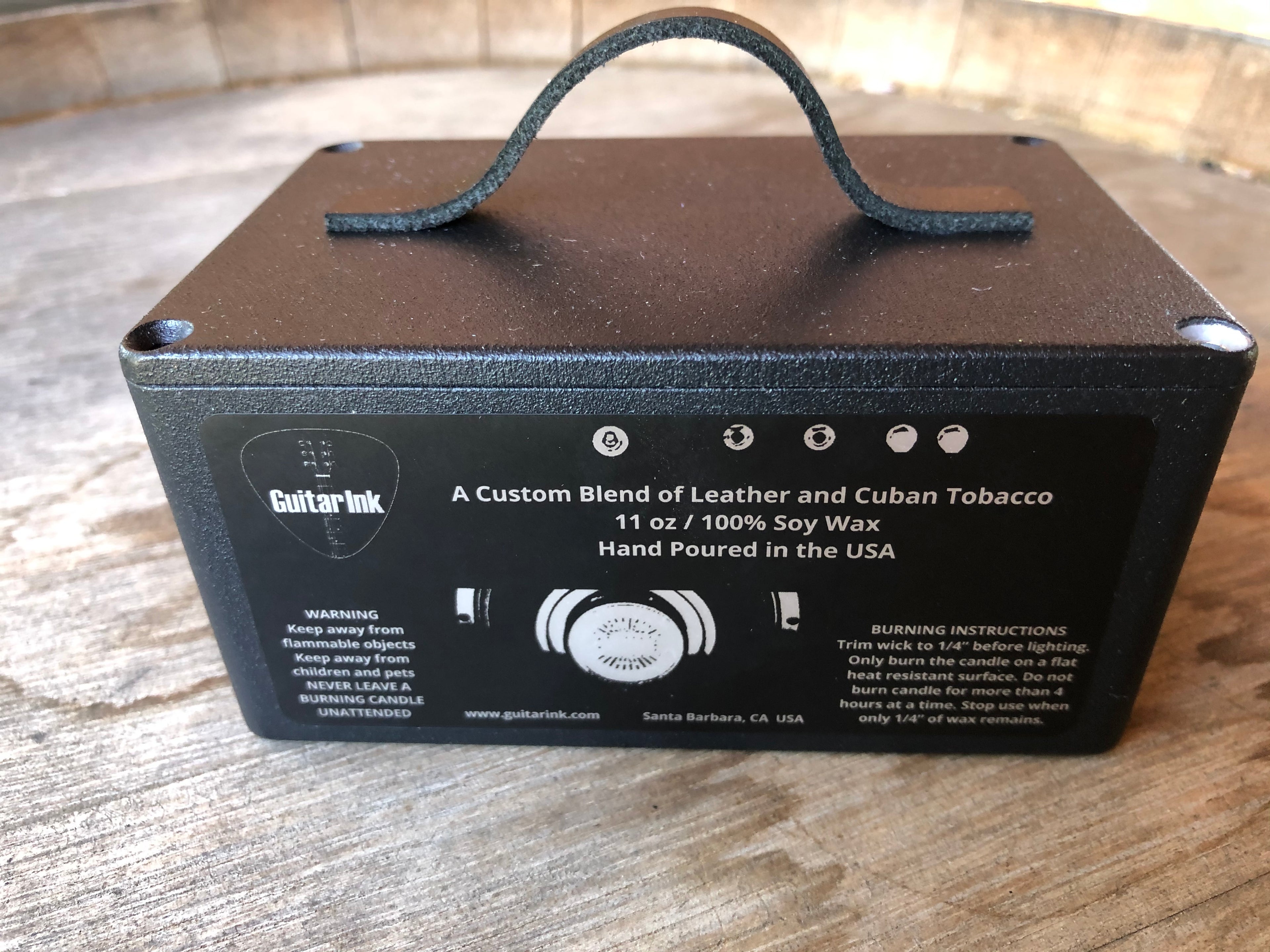 Guitar Amp Candle  A Custom Blend of Leather and Cuban Tobacco Soy Wax - The Smell of Rock & Roll