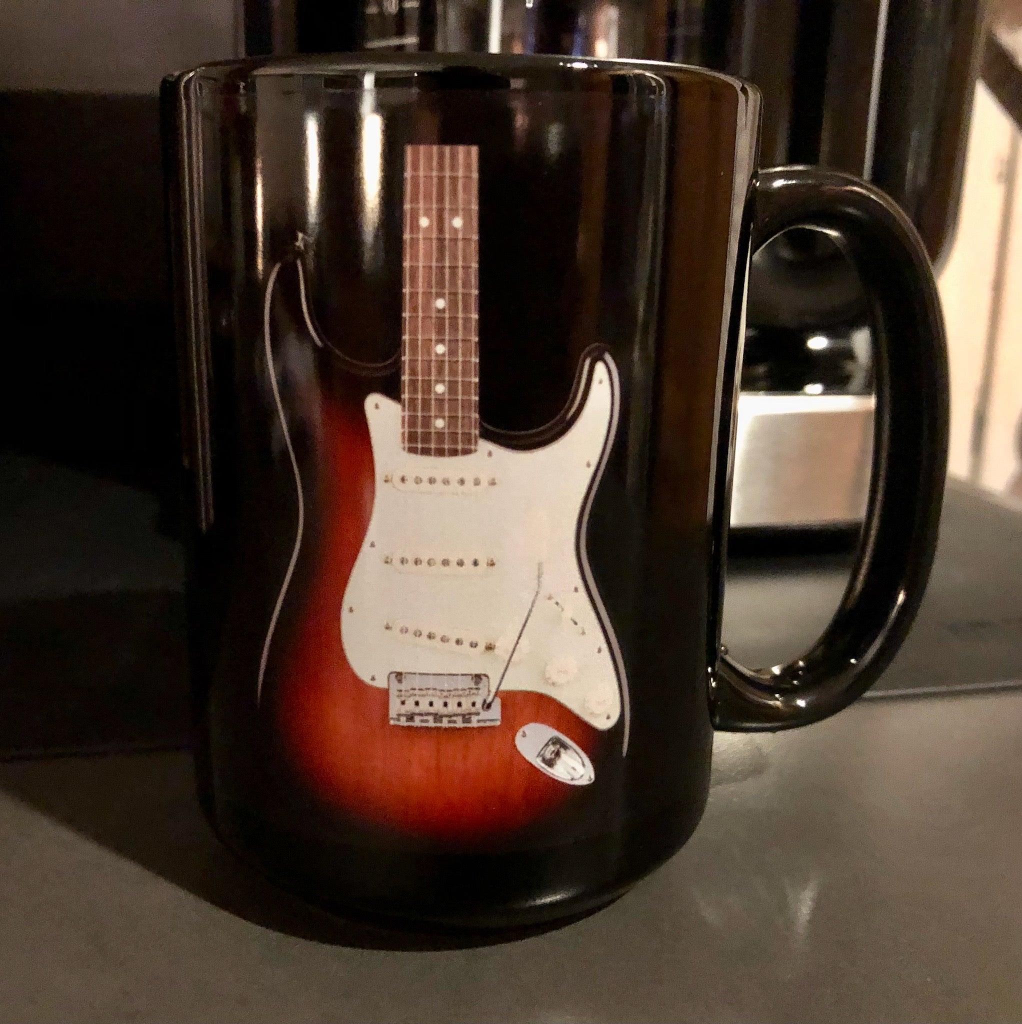 Classic S-Style Electric Guitar Black Glossy Mug