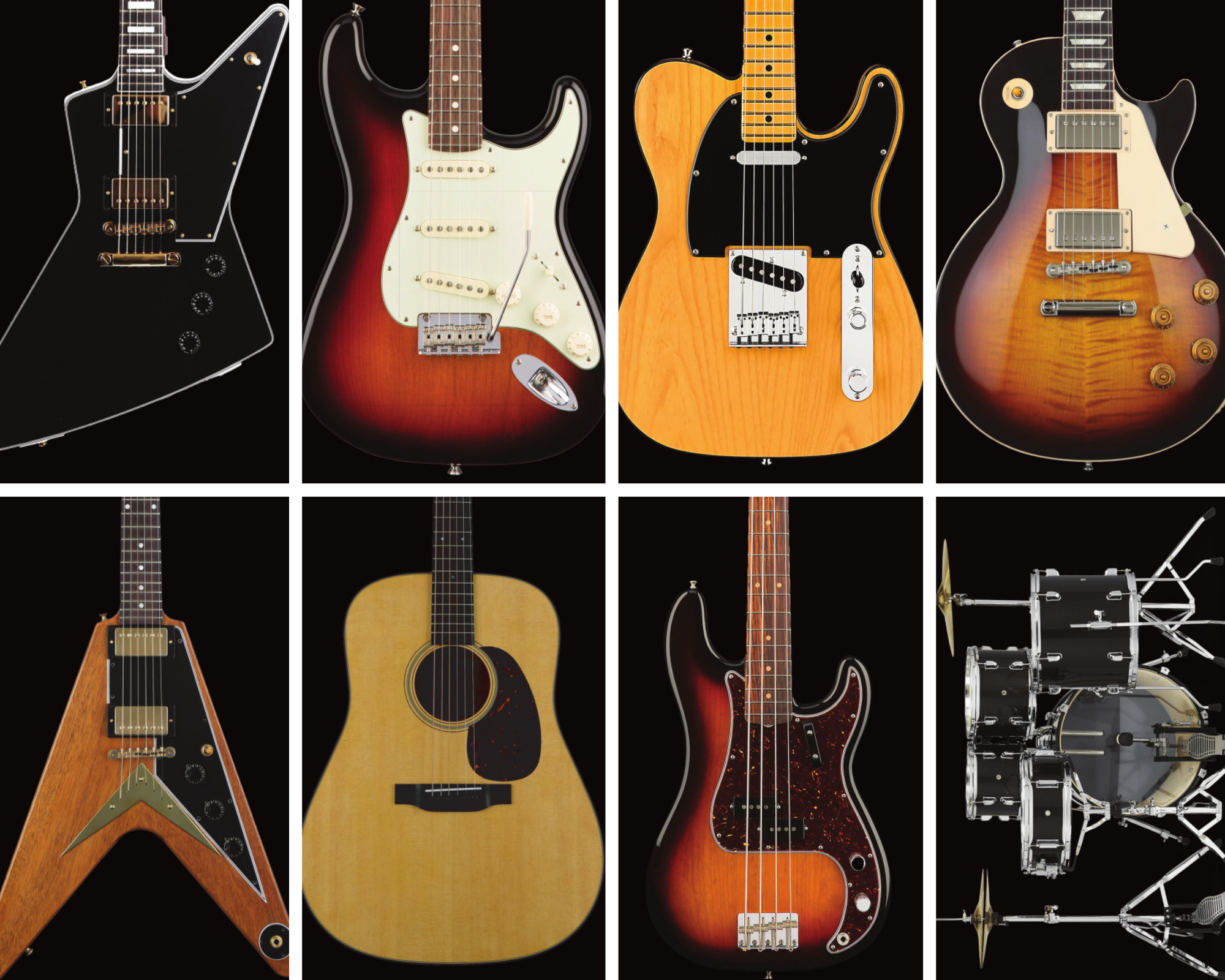 Super Deluxe Set of Mixed Guitar Note Cards with Envelopes