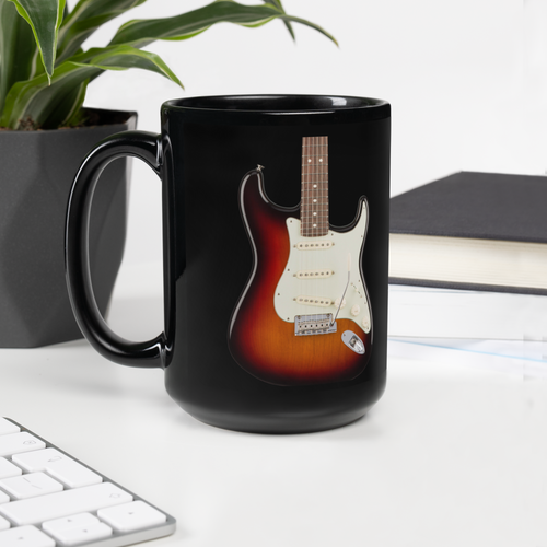 Classic S-Style Electric Guitar Black Glossy Mug