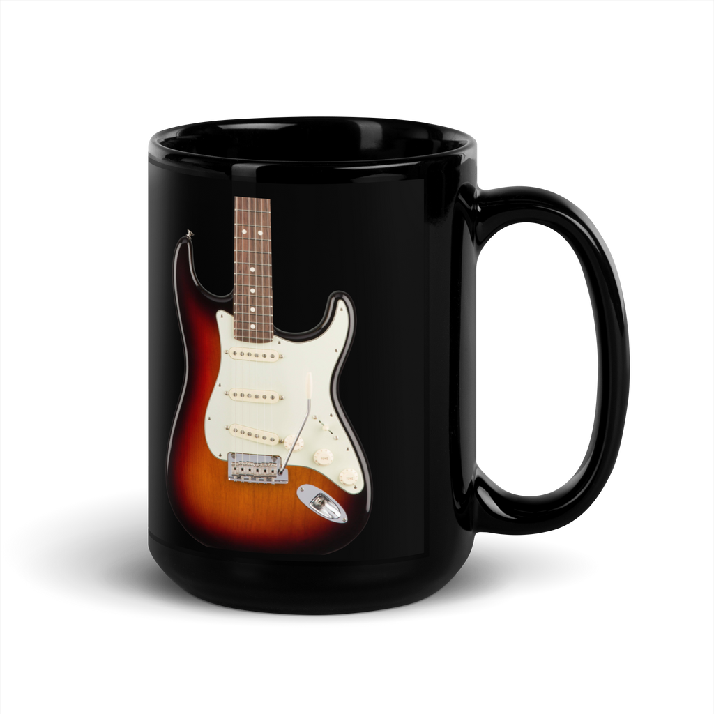 Classic S-Style Electric Guitar Black Glossy Mug