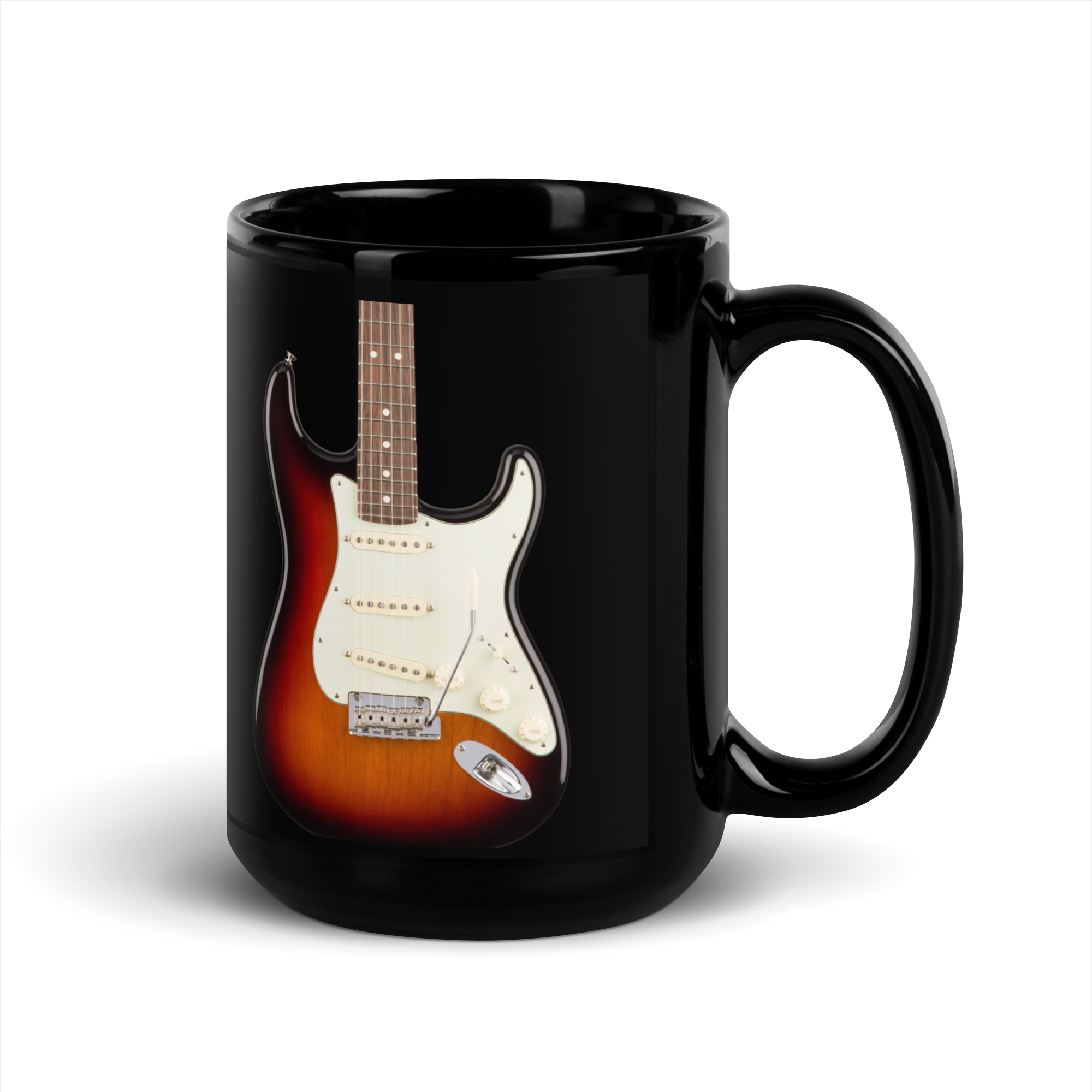 Classic S-Style Electric Guitar Black Glossy Mug