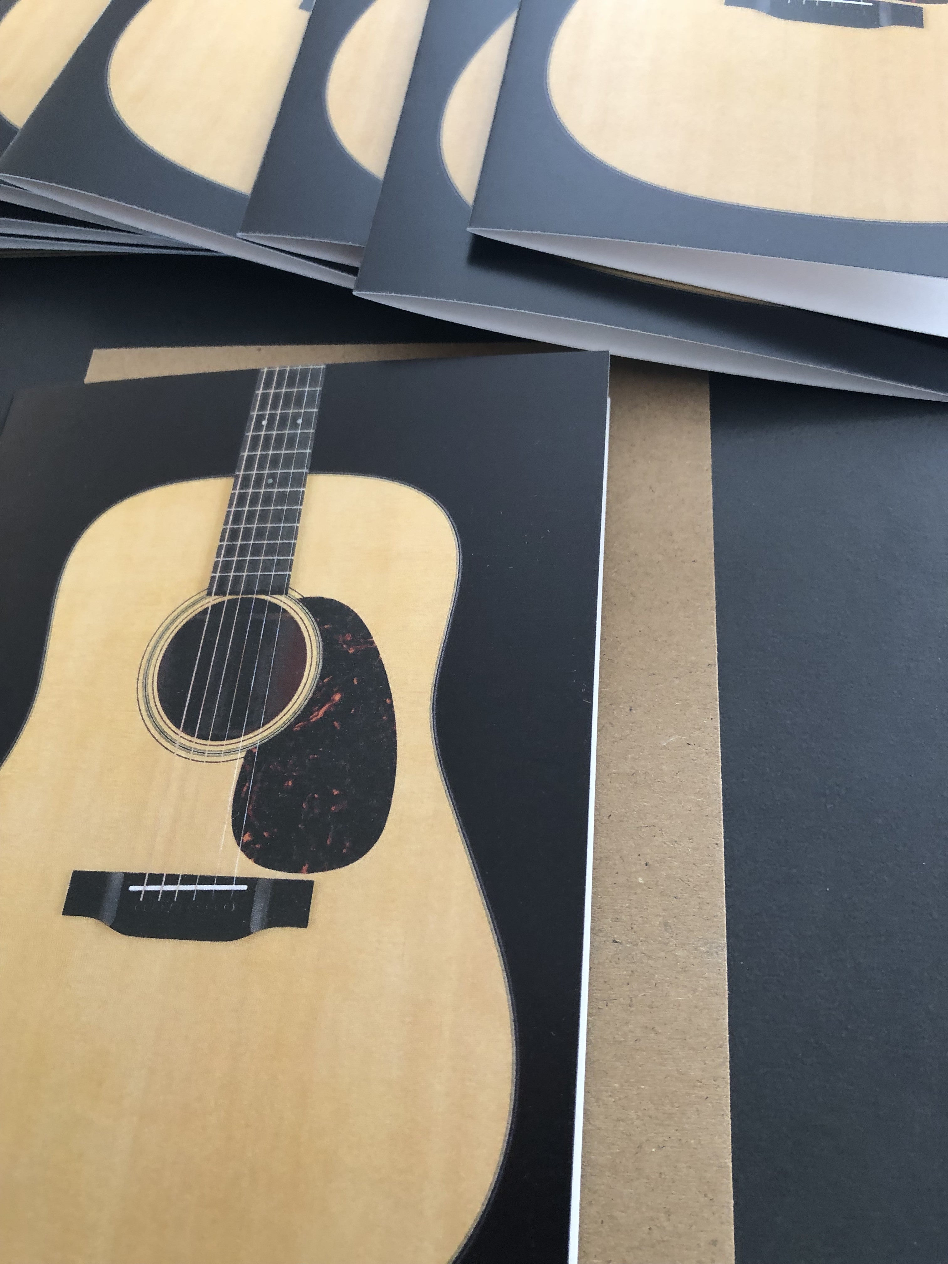 Dreadnought Acoustic Guitar Economy Music Note Card